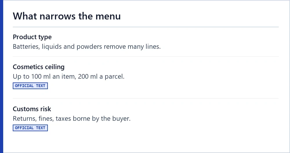 Three limits that narrow the line list on a Hipobuy quote